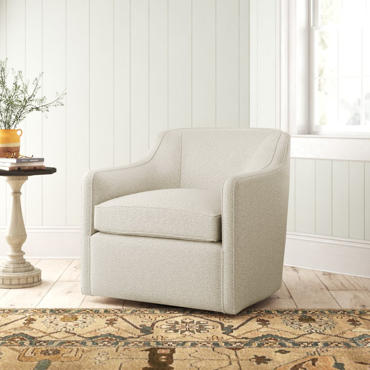 Upholstered swivel armchair new arrivals